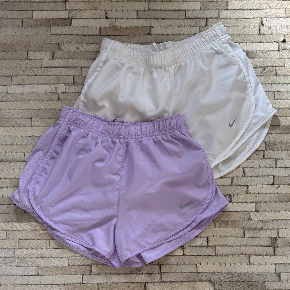Nike Women's running shorts in White and Lavender